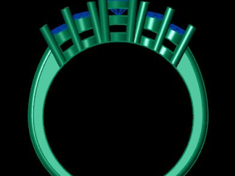 Solitair 5 Stone Ring 3D Model