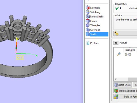 Solitair 5 Stone Ring 3D Model