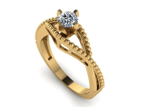 1 stone solitair ring 3D Model