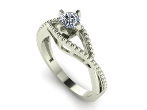 1 stone solitair ring Modelo 3D