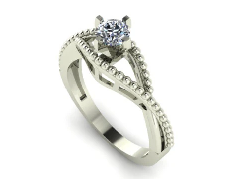 1 stone solitair ring 3D Model