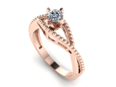 1 stone solitair ring Modelo 3D
