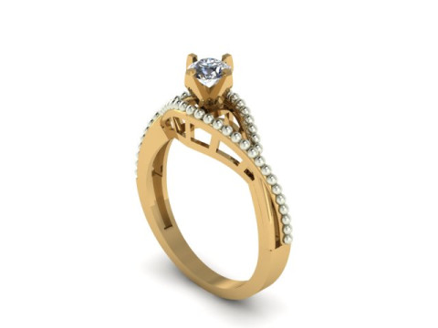 1 stone solitair ring Modelo 3D
