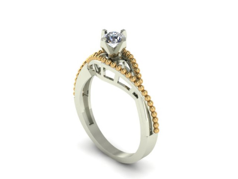 1 stone solitair ring Modelo 3D
