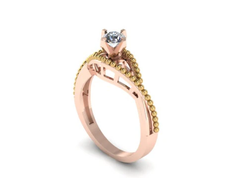 1 stone solitair ring 3D Model