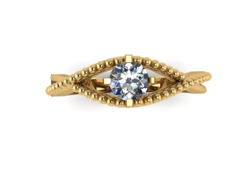 1 stone solitair ring Modelo 3D