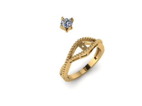 1 stone solitair ring Modelo 3D