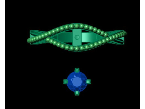 1 stone solitair ring Modelo 3D