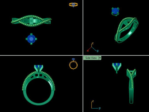1 stone solitair ring Modelo 3D
