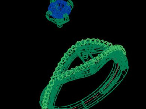 1 stone solitair ring Modelo 3D