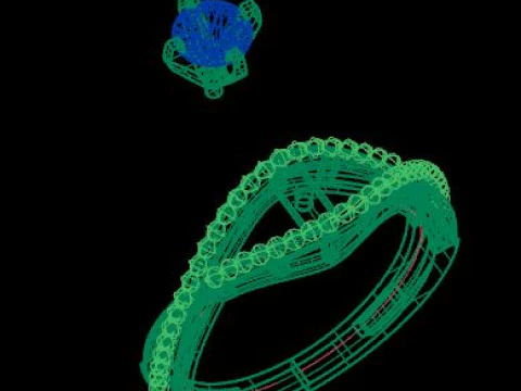 1 stone solitair ring 3D Model