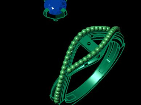 1 stone solitair ring Modelo 3D