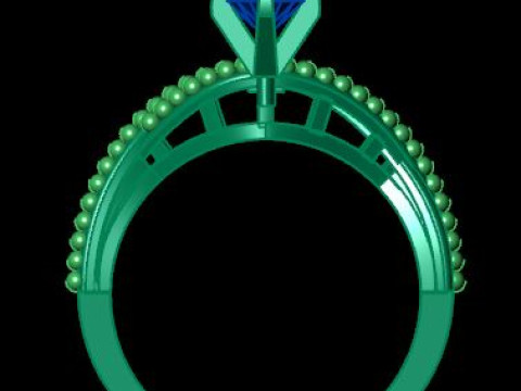 1 stone solitair ring Modelo 3D