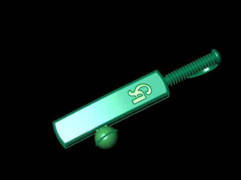 Cricket batball pandent Modello 3D