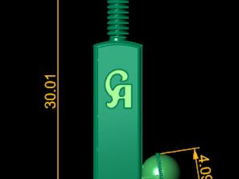 Cricket batball pandent Modello 3D