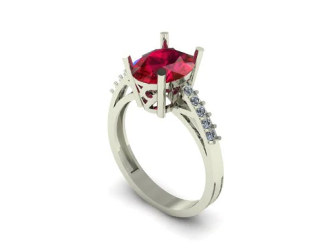 Ruby and Daimonds ring 3D Model