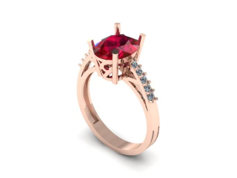 Ruby and Daimonds ring 3D Model