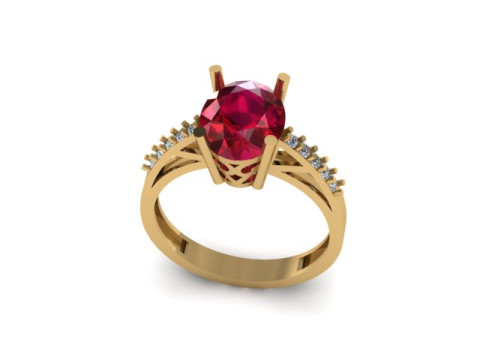 Ruby and Daimonds ring 3D 模型