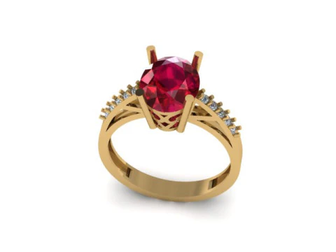 Ruby and Daimonds ring 3D Model