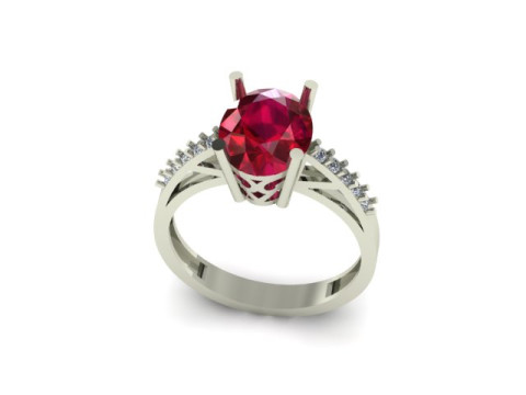 Ruby and Daimonds ring 3D 模型