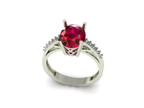 Ruby and Daimonds ring 3D Model