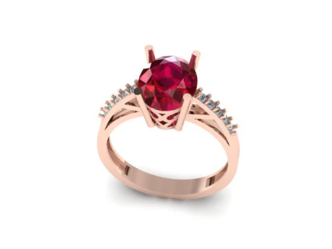 Ruby and Daimonds ring 3D Model