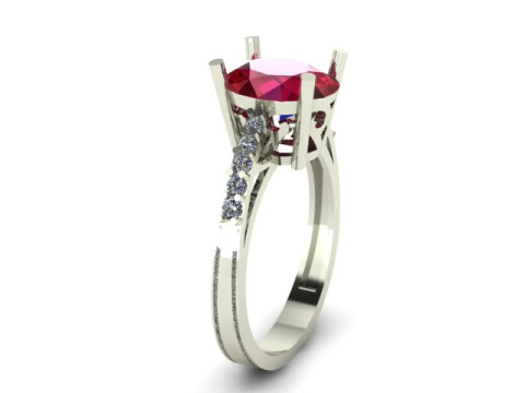Ruby and Daimonds ring 3D 模型