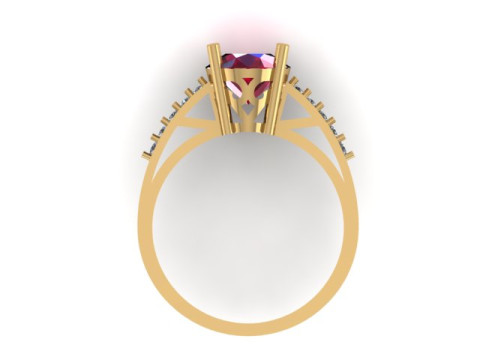 Ruby and Daimonds ring 3D 模型