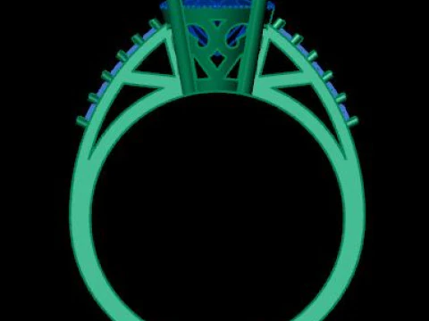 Ruby and Daimonds ring 3D Model