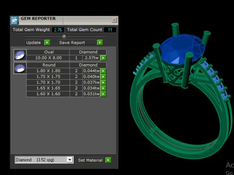 Ruby and Daimonds ring 3D Model