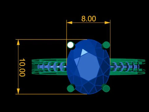Ruby and Daimonds ring 3D Model