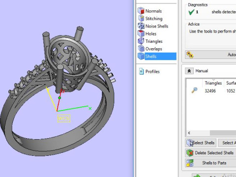 Ruby and Daimonds ring 3D 模型