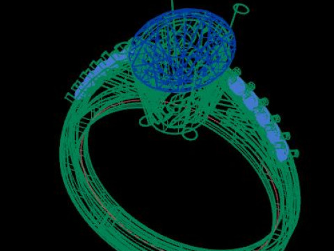 Ruby and Daimonds ring 3D 模型