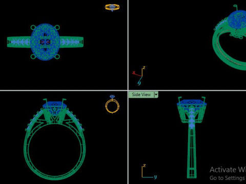 Ruby and Daimonds ring 3D 模型