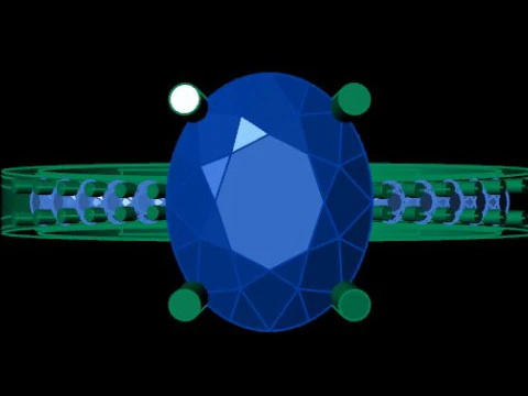 Ruby and Daimonds ring 3D Model