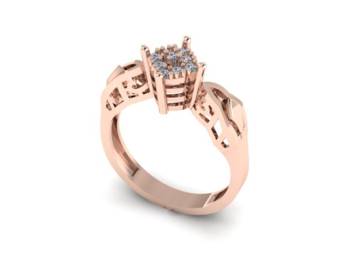 Engagement wedding ring with gem 3D Модель