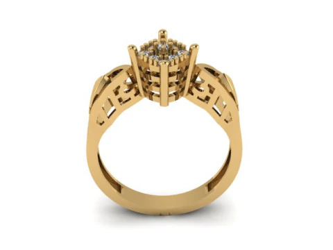 Engagement wedding ring with gem 3D Model