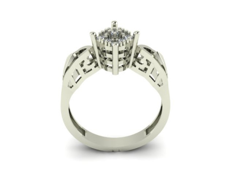 Engagement wedding ring with gem 3D Модель