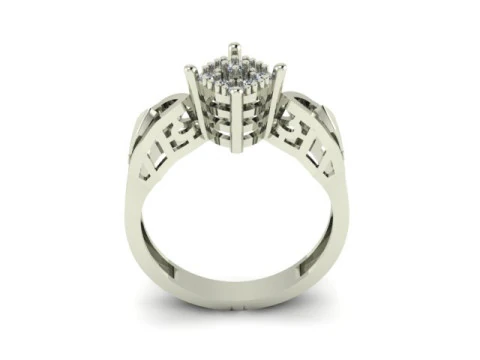 Engagement wedding ring with gem 3D Model