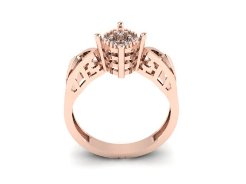 Engagement wedding ring with gem 3D Model