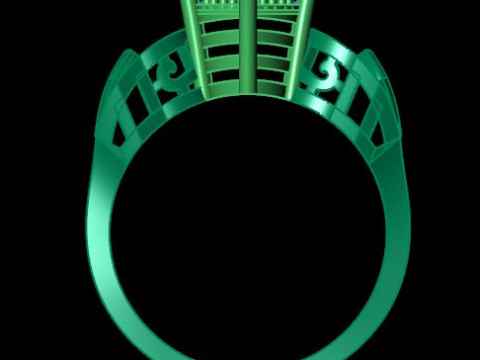 Engagement wedding ring with gem 3D Модель