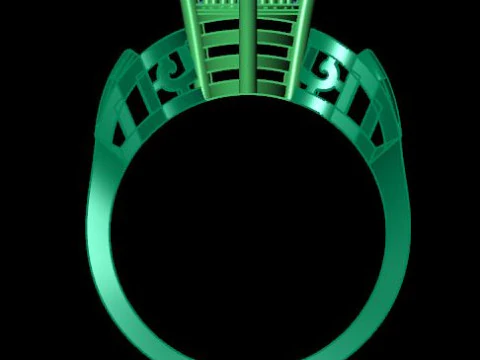 Engagement wedding ring with gem 3D Model