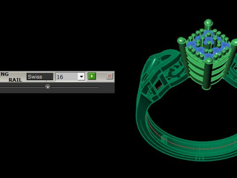 Engagement wedding ring with gem 3D Модель