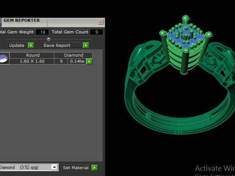 Engagement wedding ring with gem 3D Модель