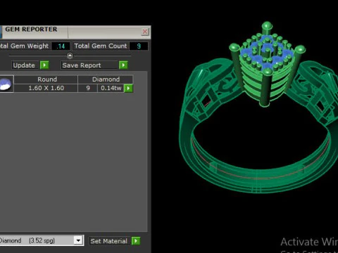 Engagement wedding ring with gem 3D Model