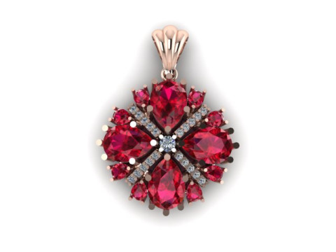 Ruby Emerald and daimond pandent Modèle 3D