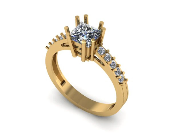 Princess Ring 3D Model .c4d .max .obj .3ds .fbx .stl .blend 