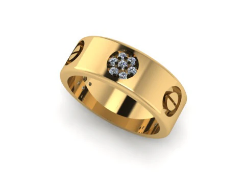 Cincin cantik untuk berlian Model 3D
