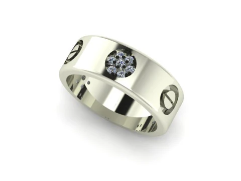 Beautifull band ring for daimonds 3D Model