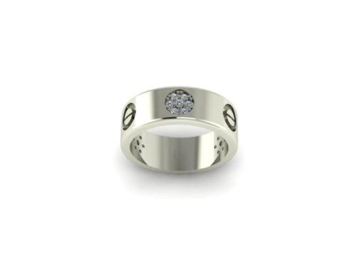 Beautifull band ring for daimonds 3D Model